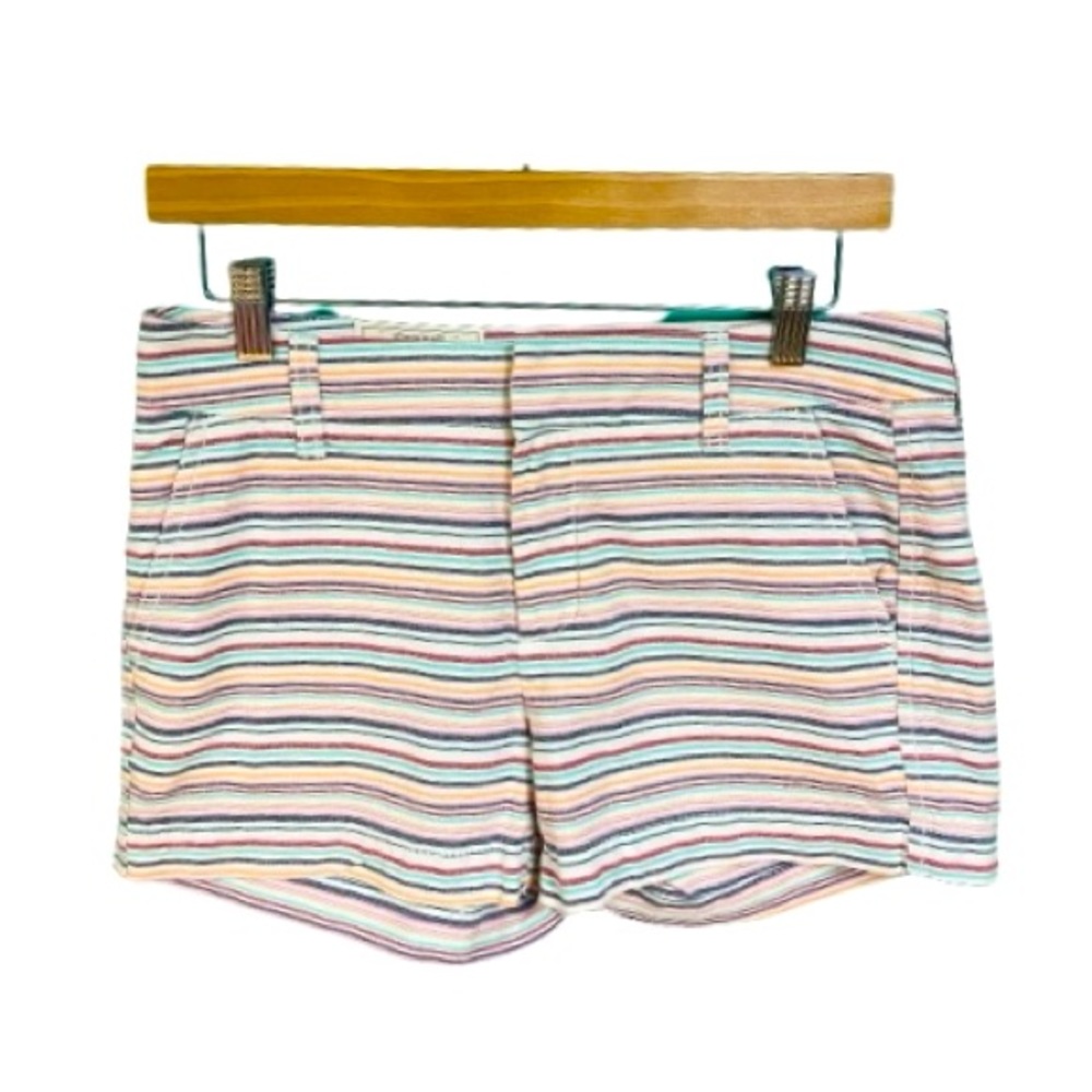NWT Gap The City 3” Multi-Color Striped Khaki Shorts Womens Size 2